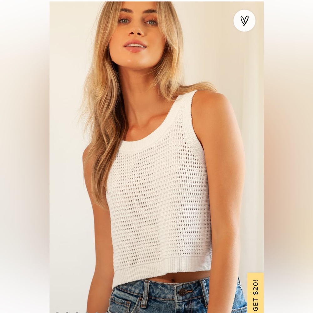 LULU’S Get the Look White Loose Fit Sweater Tank Top